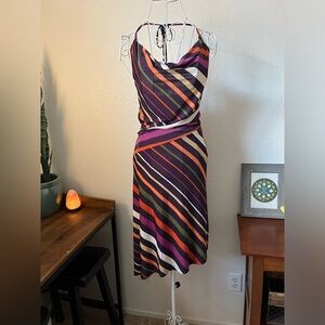 Striped Multicolor Halter Dress